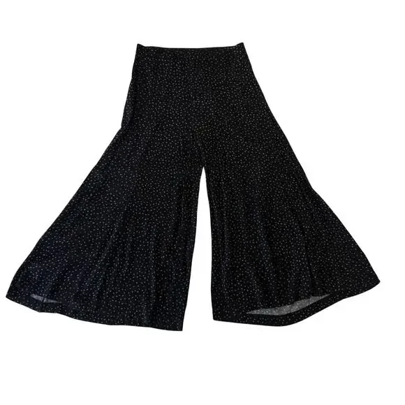Anthropologie Skirted Wide Leg Pants Black Polka Dot Culottes Skirty Festival 8 - Picture 3 of 16